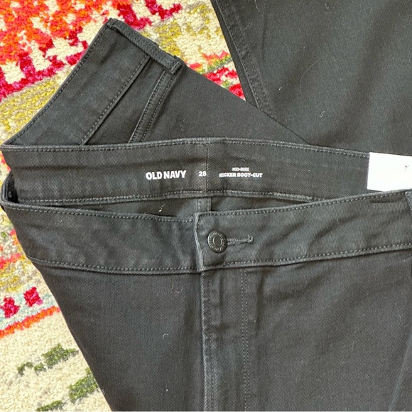 👖Old Navy Black Jeans NWT 28W Regular Mid-Rise Kicker Boot-Cut - Picture 7 of 12